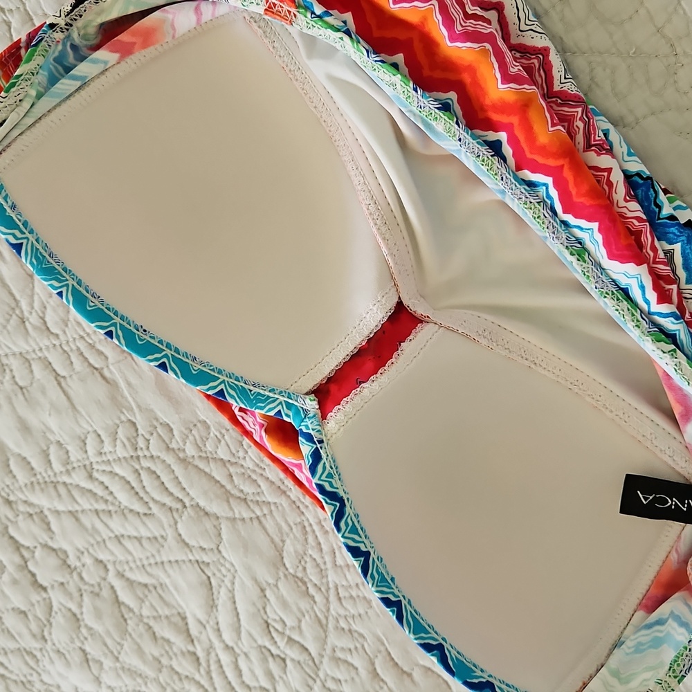 LaBlanca Tankini Top Multicolor Ruching Size 8 - Picture 11 of 12